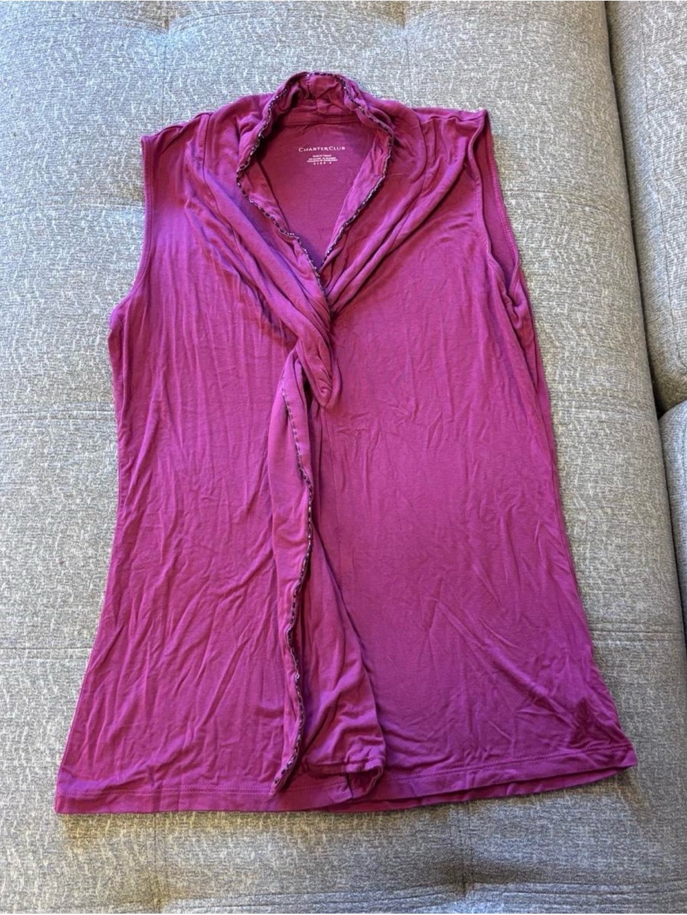 Charter Club Sleeveless Twist-Front Camisole in Plum